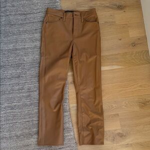 Veronica Beard Tan Faux Leather Jeans